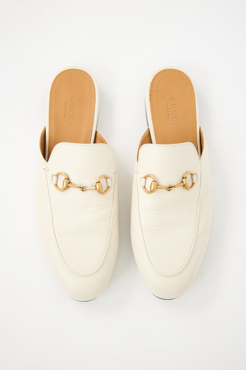 Gucci Cream Leather Princetown Mule