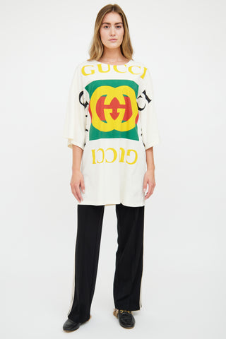 Gucci Cream Logo Oversized T-Shirt