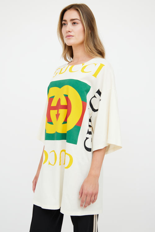 Gucci Cream Logo Oversized T-Shirt