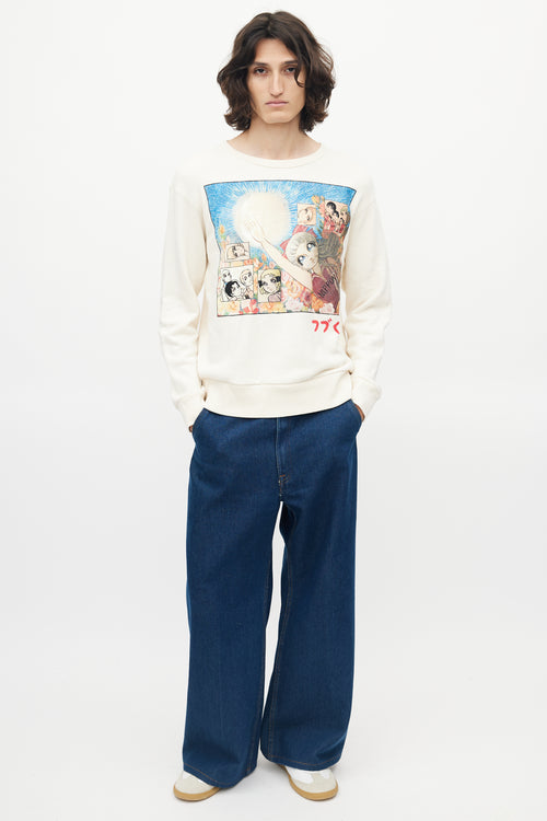 Gucci Cream 
Multicolour Anime Guccy Crewneck