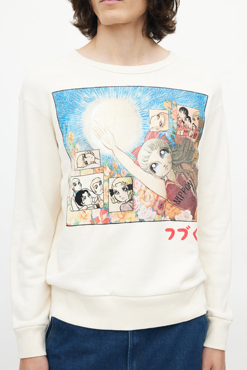 Gucci Cream 
Multicolour Anime Guccy Crewneck