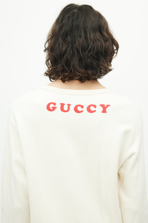 Gucci Cream 
Multicolour Anime Guccy Crewneck