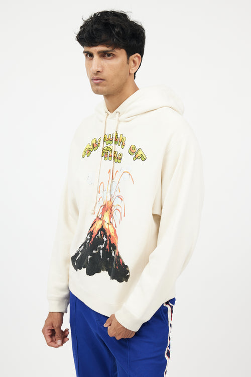 Gucci Cream 
Multicolour Mouth Of Fire Hoodie