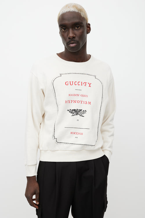 Gucci Cream 
Red Guccify Sweatshirt