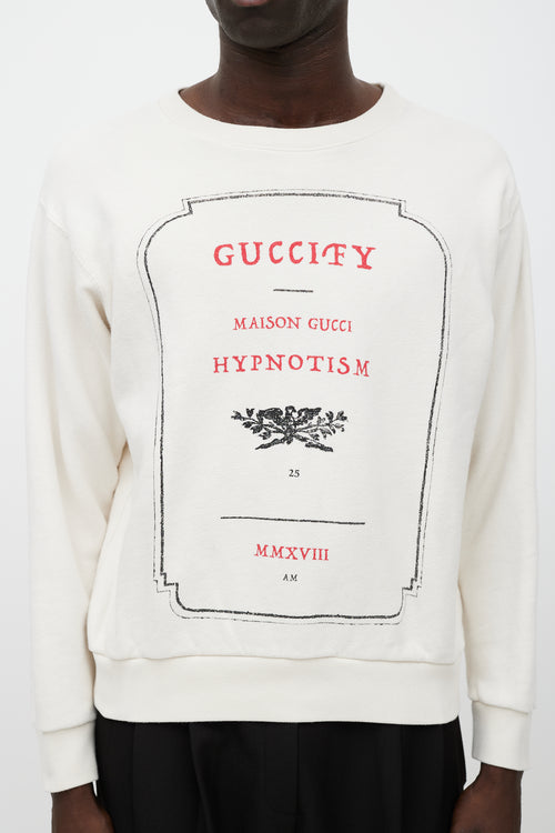 Gucci Cream 
Red Guccify Sweatshirt