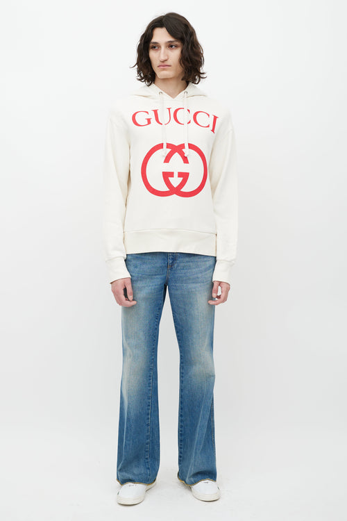 Gucci Cream 
Red Logo Hoodie