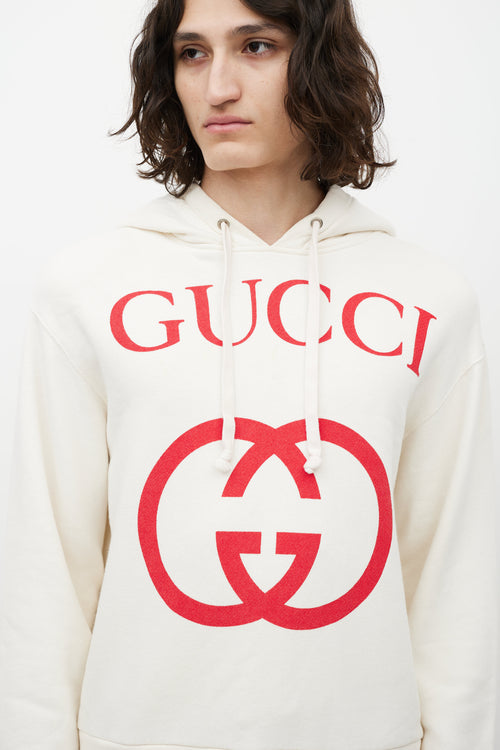 Gucci Cream 
Red Logo Hoodie