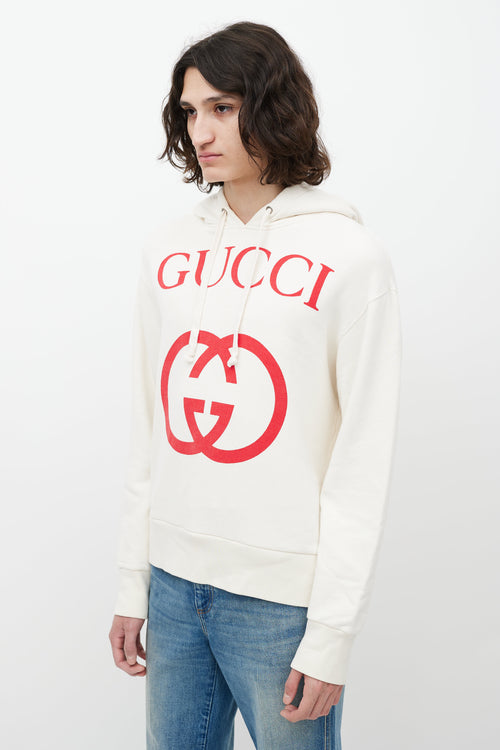 Gucci Cream 
Red Logo Hoodie