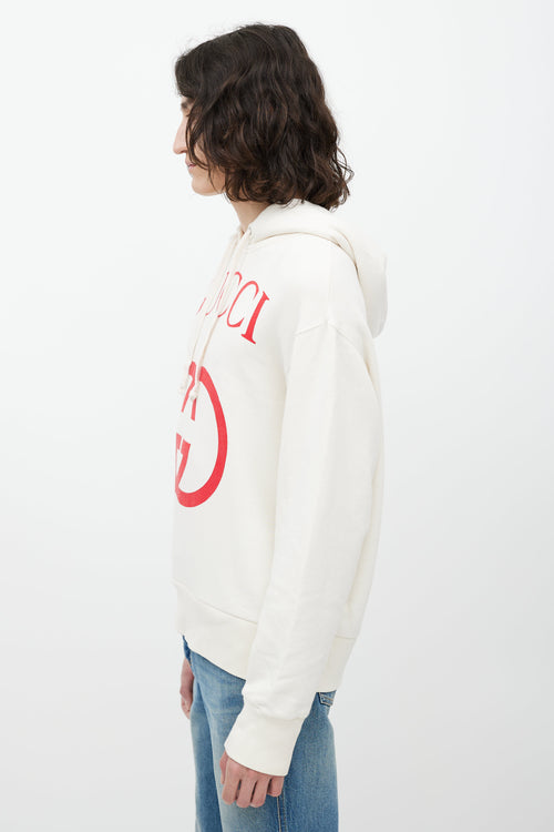 Gucci Cream 
Red Logo Hoodie