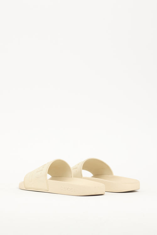 Gucci Cream Rubber Pursuit Slide