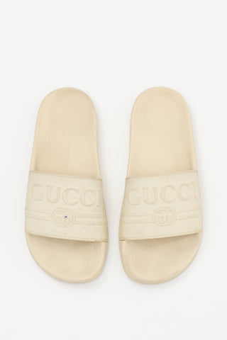 Gucci Cream Rubber Pursuit Slide