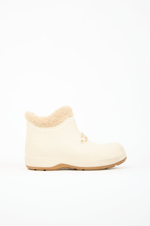 Gucci Cream Rubber Interlocking GG Boot