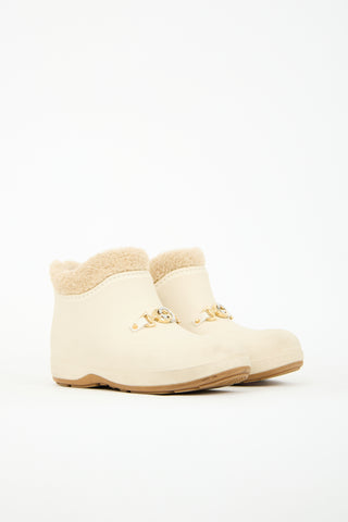 Gucci Cream Rubber Interlocking GG Rain Boot