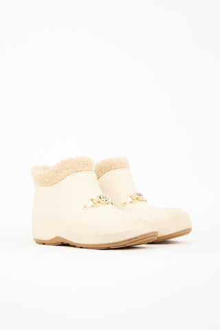 Gucci Cream Rubber Interlocking GG Boot