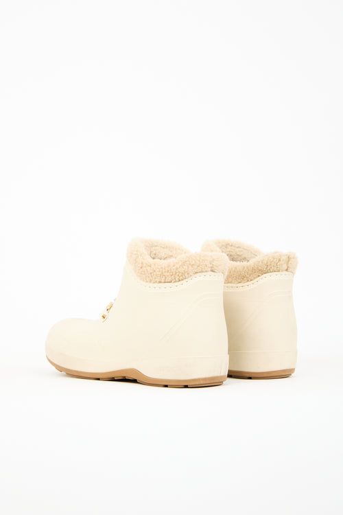 Gucci Cream Rubber Interlocking GG Boot