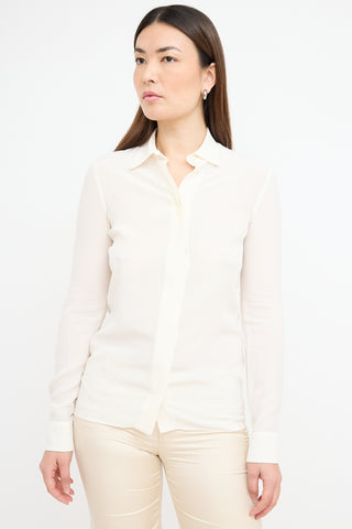 Gucci Cream Silk Crepe Shirt