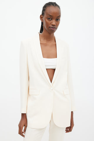 Gucci Cream Silk Shawl Collar Blazer