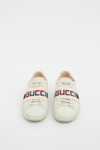 Gucci Cream Ace Logo Strap Sneaker