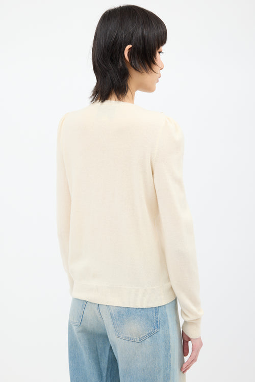 Gucci Cream Wool Embellished Sweater