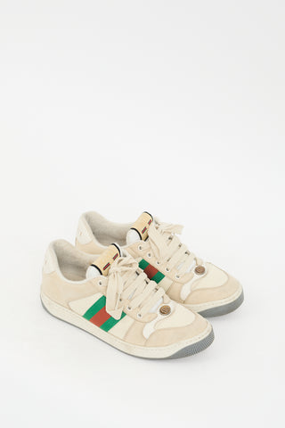 Gucci Cream 
Multicolour Screener Web Sneaker