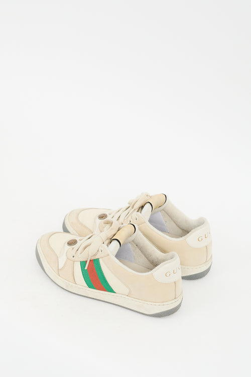 Gucci Cream 
Multicolour Screener Web Sneaker