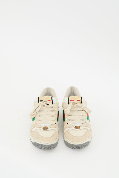 Gucci Cream 
Multicolour Screener Web Sneaker