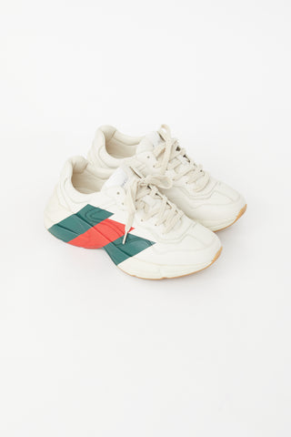 Gucci Cream 
Multi Rhyton Web Sneaker