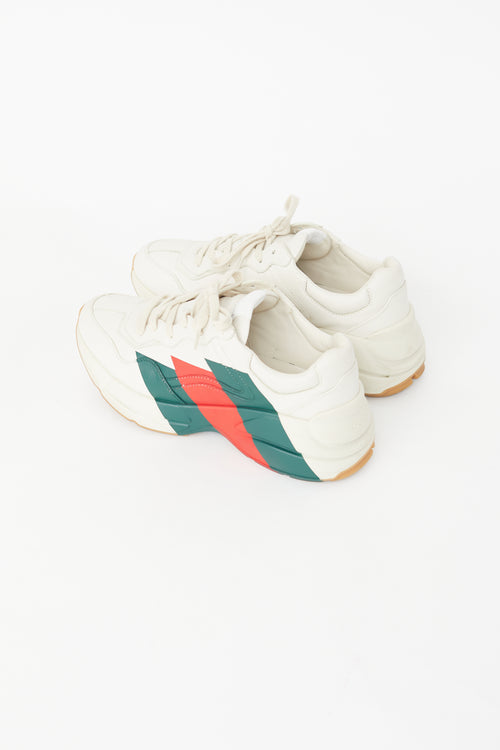 Gucci Cream 
Multi Rhyton Web Sneaker