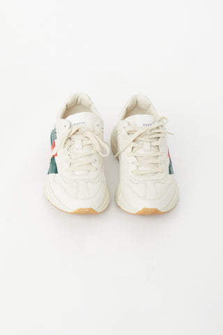 Gucci Cream 
Multi Rhyton Web Sneaker