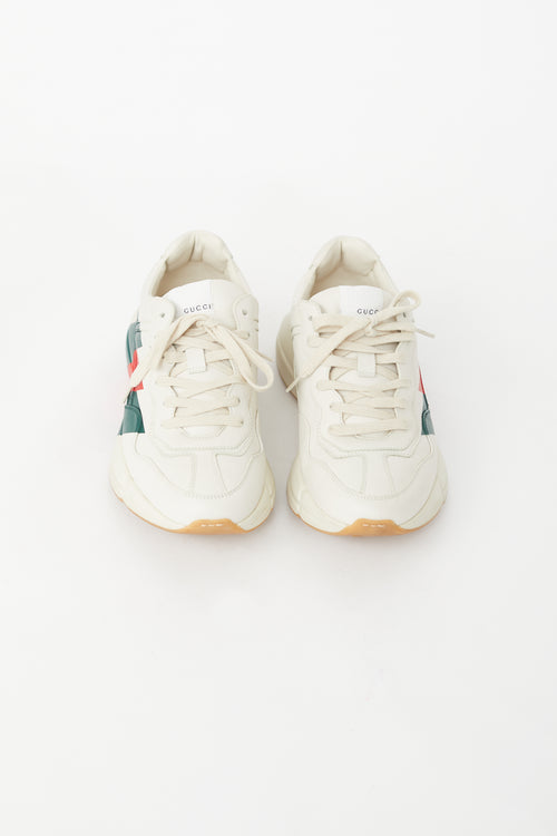 Gucci Cream 
Multi Rhyton Web Sneaker