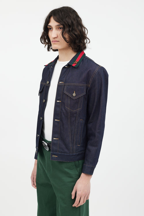 Gucci Dark Wash Bee Denim Jacket