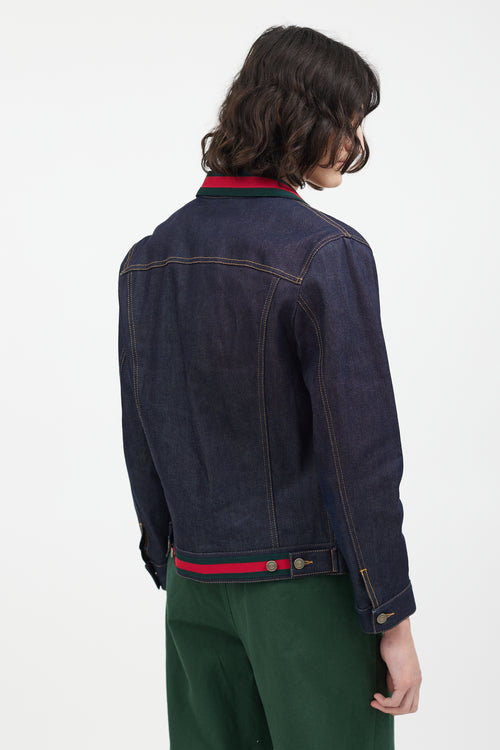 Gucci Dark Wash Bee Denim Jacket