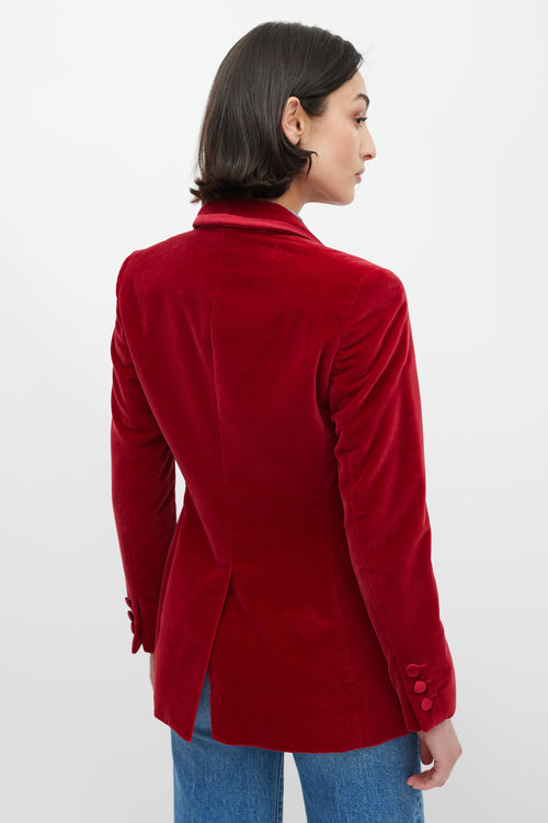 Gucci FW 1996 Red Velvet Three Pocket Blazer