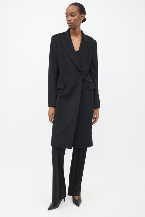 Gucci FW 2002 Black Wool Sash Coat Coat