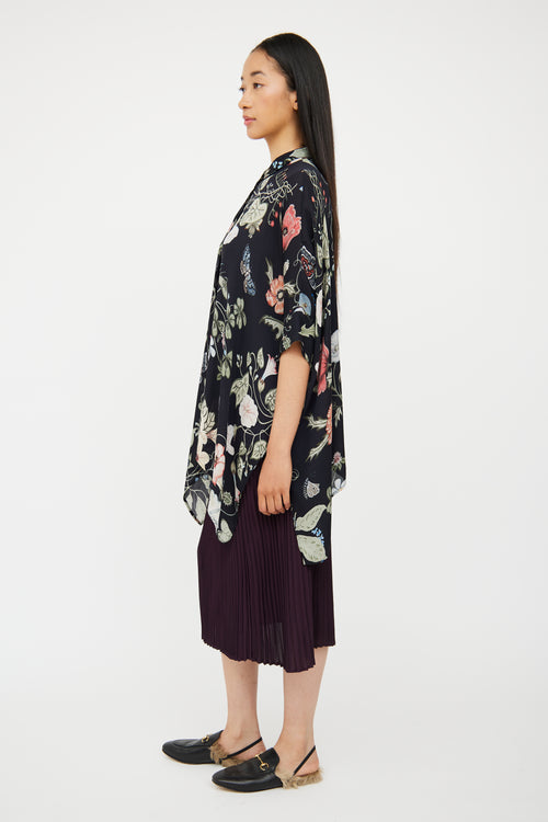 Floral Asymmetrical Shirt