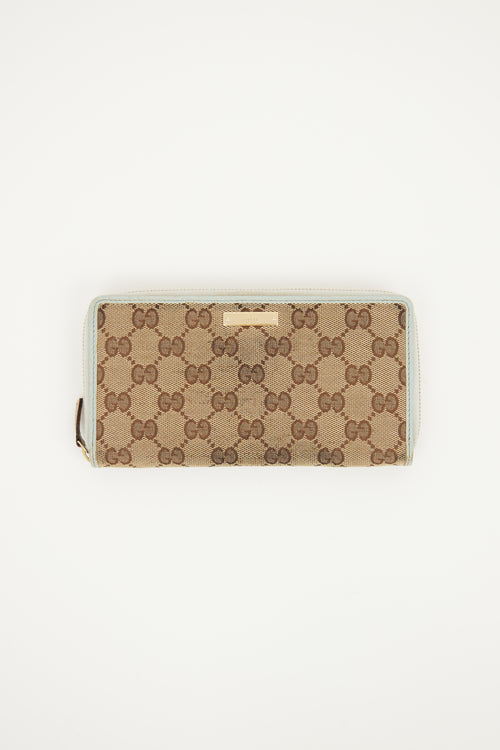 Gucci Beige GG Canvas Long Zipper Wallet