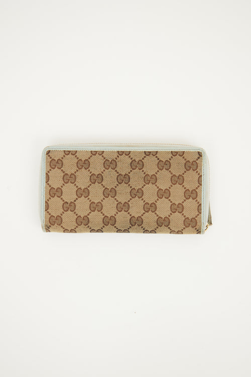 Gucci Beige GG Canvas Long Zipper Wallet