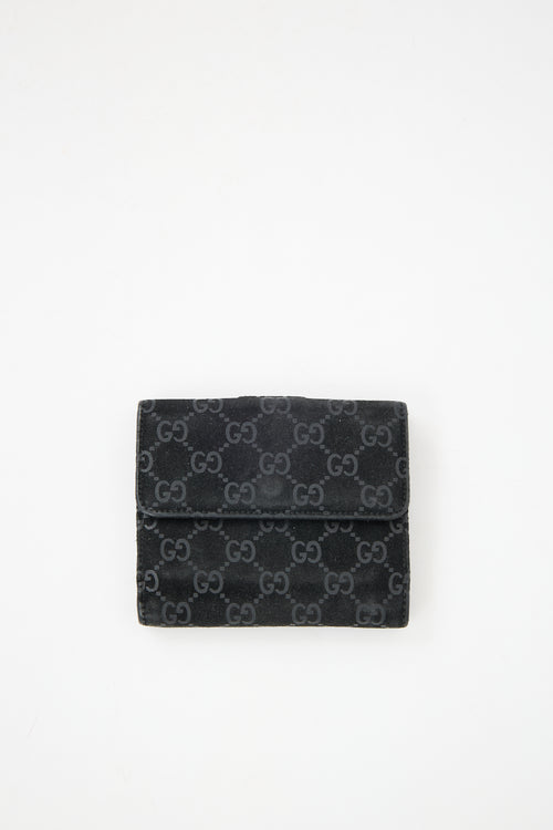 Gucci Suede GG Monogram Wallet