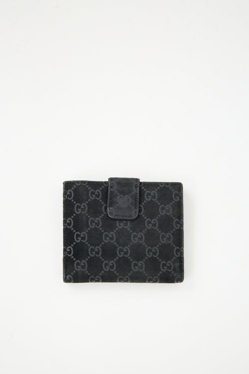 Gucci Suede GG Monogram Wallet