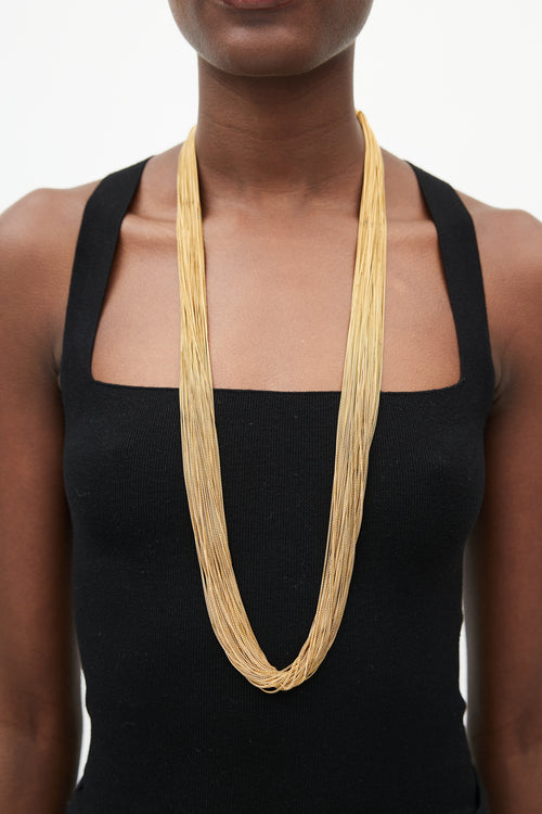 Gucci Gold Multi Chain 
Bamboo Necklace