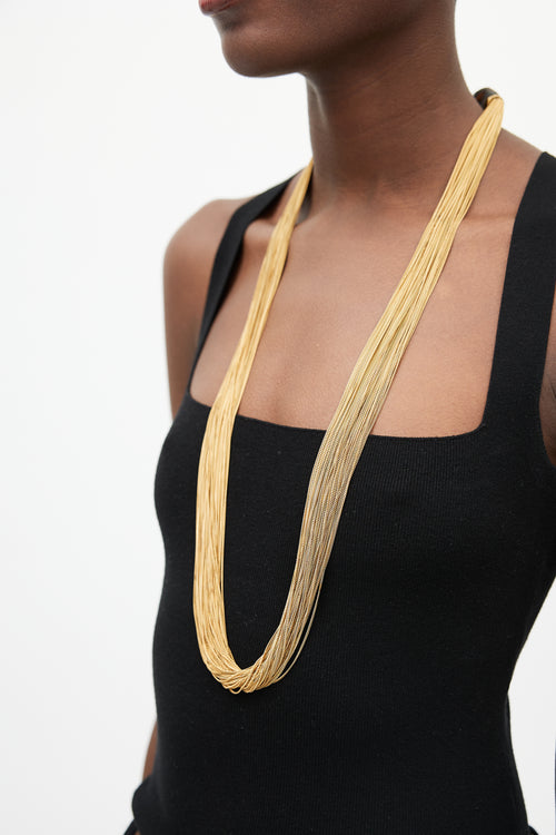 Gucci Gold Multi Chain 
Bamboo Necklace