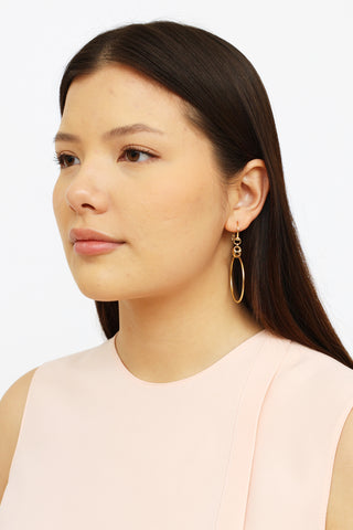 Gucci 18K Yellow Gold Puff Link Hoop Earrings