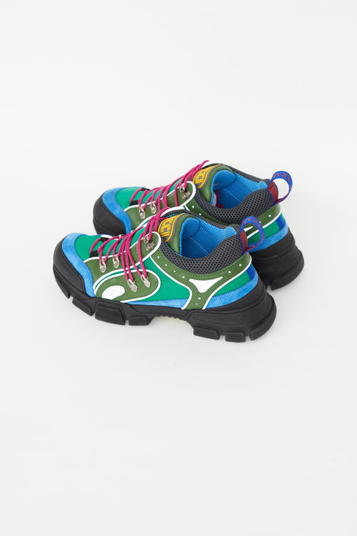 Gucci Green 
Multicolour Trek Chunky Sneaker