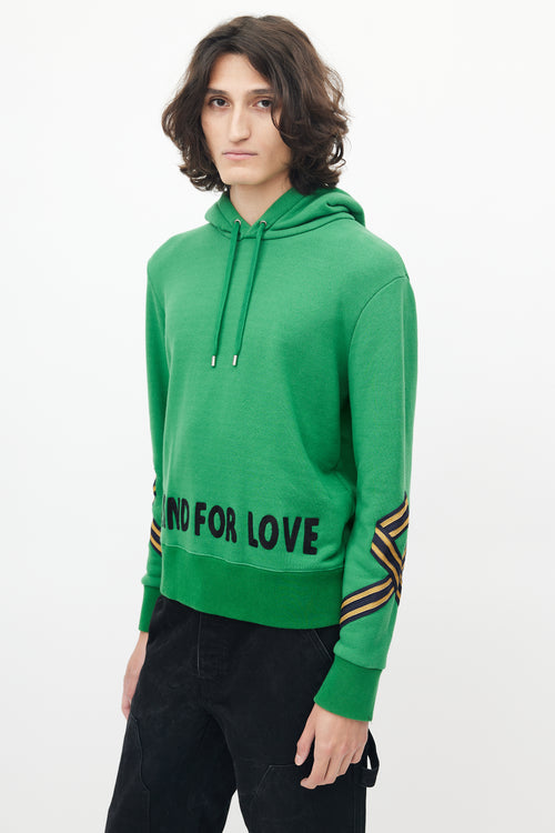 Gucci Green 
Black Blind For Love Patched Hoodie