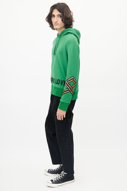 Gucci Green 
Black Blind For Love Patched Hoodie