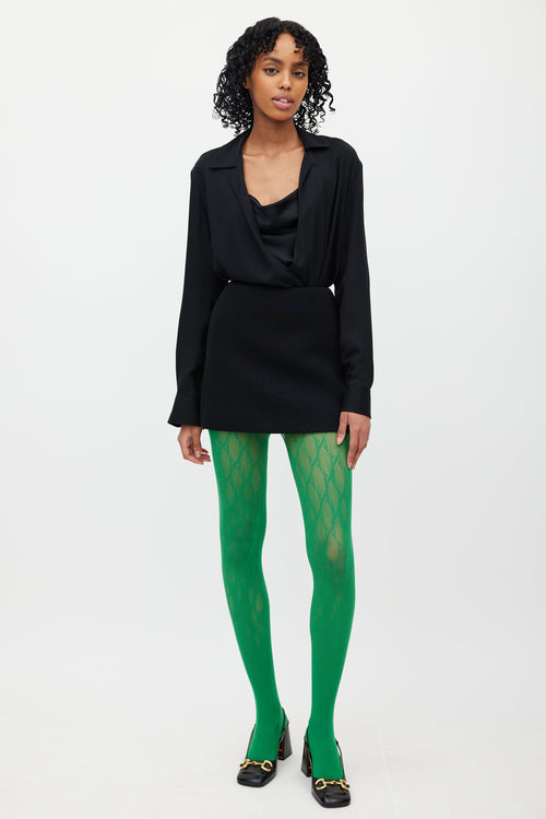 Gucci Green Interlocking GG Monogram Tights