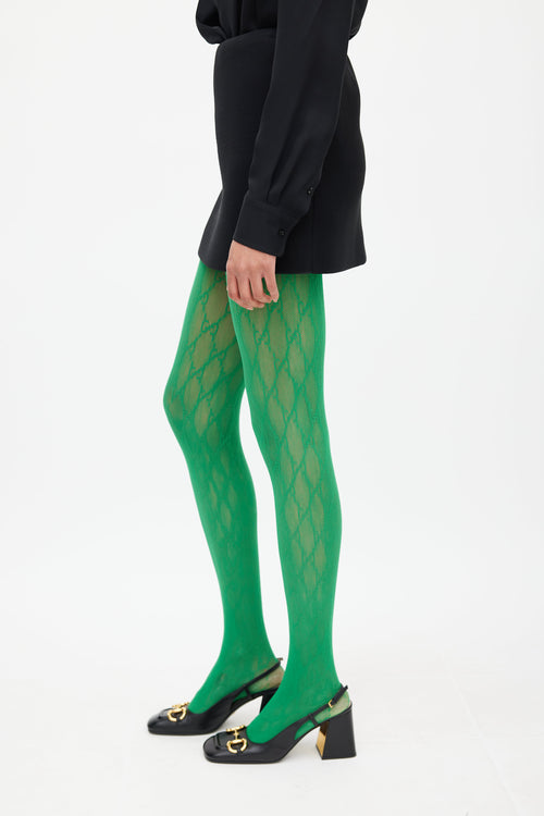 Gucci Green Interlocking GG Monogram Tights