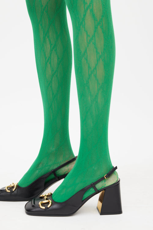 Gucci Green Interlocking GG Monogram Tights