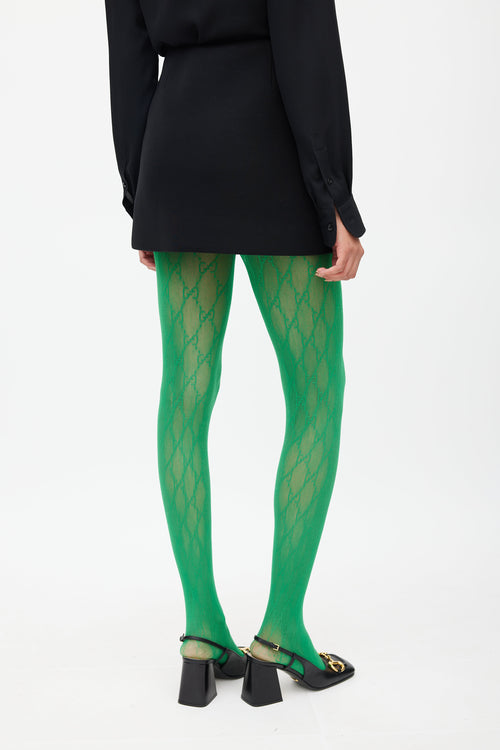 Gucci Green Interlocking GG Monogram Tights