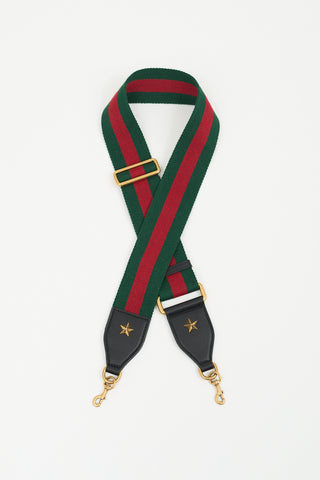 Gucci Green 
Red Webbed Shoulder Strap